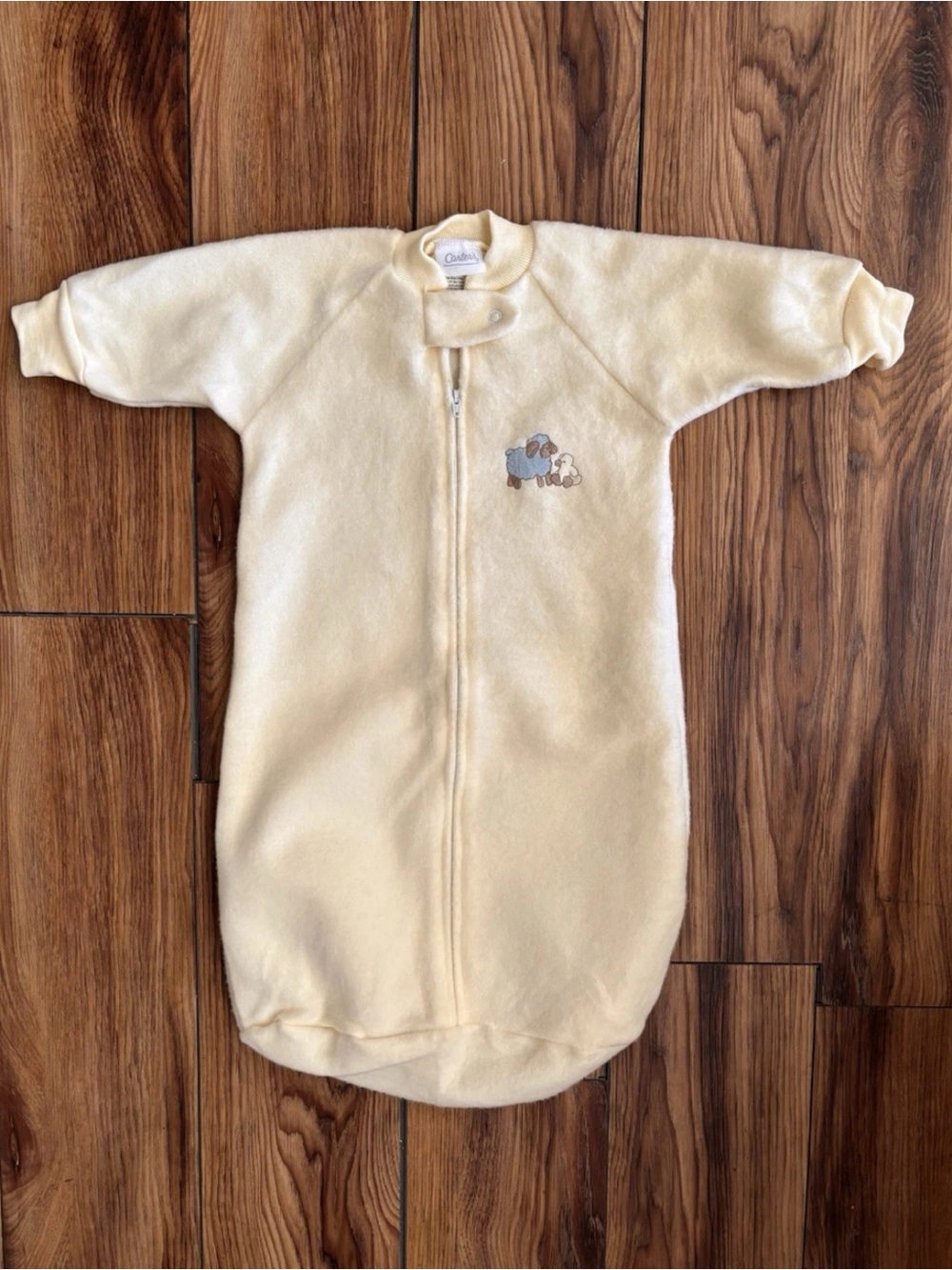 Vtg.  Carters Baby Yellow Unisex Fleece Sleeper One Pc Sleep Sack  To21 lbs NEW